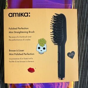 Amika Black Polished Perfection Mini Straightening Brush